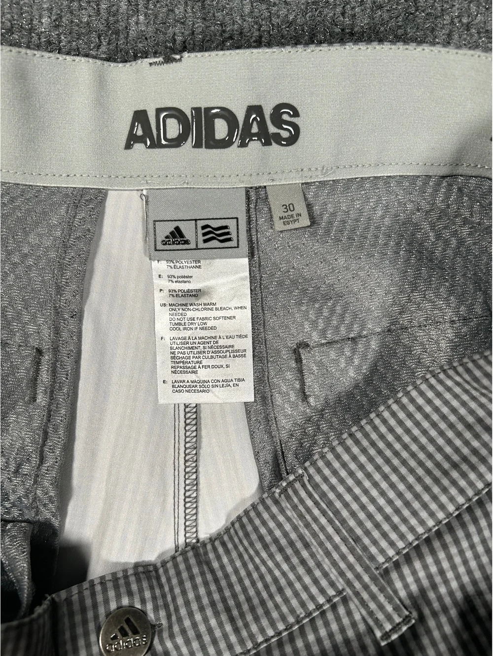Adidas Men's Checked Golf Shorts Size 30